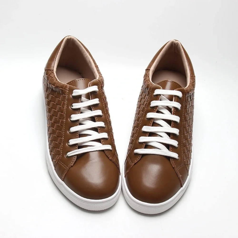 Leather Woven Sneaker | Color 'Espresso' | Women‎